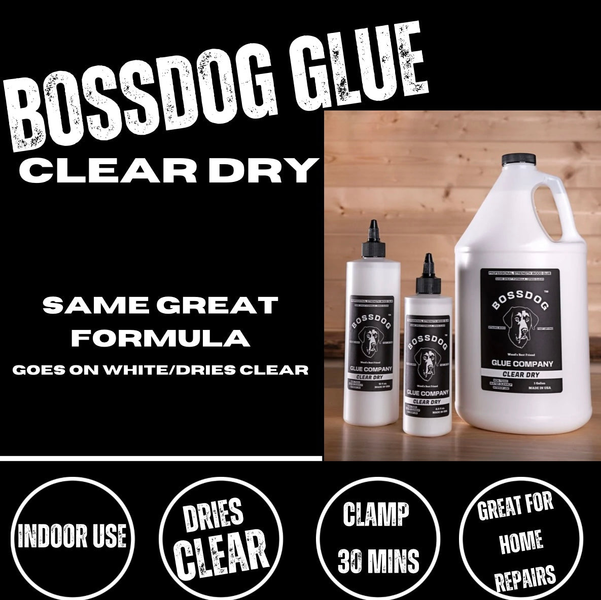 55 Gallon Drum Clear Dry BOSSDOG Wood Glue